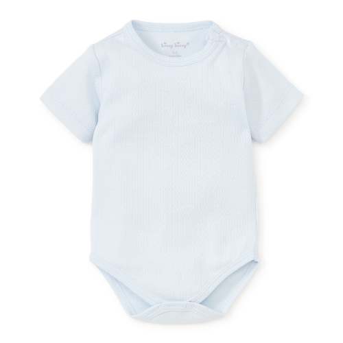 Kissy Pointelle Blue Short Sleeve Bodysuit