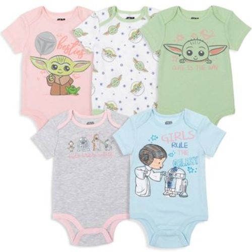 Star Wars The Child Newborn Baby Girls 5 Pack Bodysuits Baby Grogu 0-3 Months