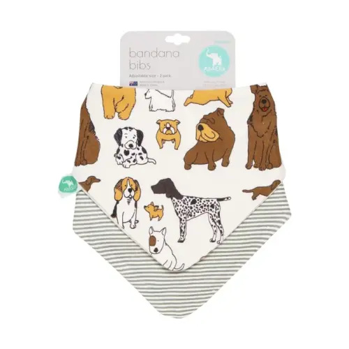 All4Ella Bandana Bib - Dog Breed - 2 Pack | Baby Bunting AU
