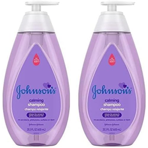 Johnson's Baby Calming Baby Shampoo with Soothing NaturalCalm Scent, Hypoallergenic & Tear-Free Baby Hair Shampoo, Free of Parabens, Phthalates, Sulfates & Dyes, 20.3 fl. oz (Pack of 2)