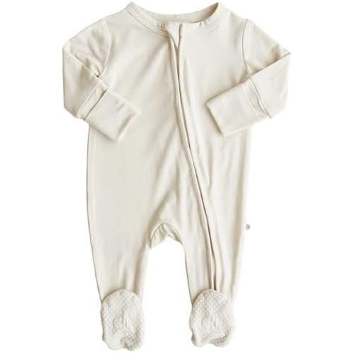 Caden Lane Zippered Baby Footie Pajamas, Soft Onesie Bodysuit with Feet & Double Zipper, Footed One-Piece Jumpsuit for Infant
