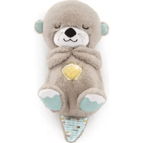 Fisher-Price Baby Toy Soothe 'n Snuggle Otter Portable Plush Sound Machine with Music Lights & Breathing Motion for Newborns 0+ Months