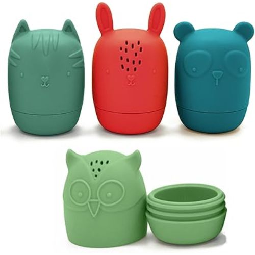 Non-Toxic Baby Bath Toys, Mold Free Bath Toys, Silicone Bath Toys for Babies 6-12 Months, No Mold Toddler Bathtub Toys, Bath Toys 1 Year Old, Baby Gift, Woodland Creatures by Toy Appétit
