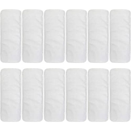 ALVABABY 12pcs Microfiber Inserts,Soft Cloth Diaper Liner,3-Layer Absorbent Inserts,Reusable Rayon Liners for Baby Cloth Diapers 12T