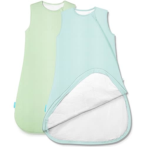 PurComfy Supersoft Sleep Sack 1.0 TOG, Premium Bamboo Viscose Baby Sleeping Bag 2-Way Zipper Sleep Sack Baby Wearable Blanket