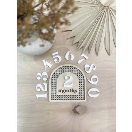 Boho Rattan Monthly Milestone  Interchangeable Monthly