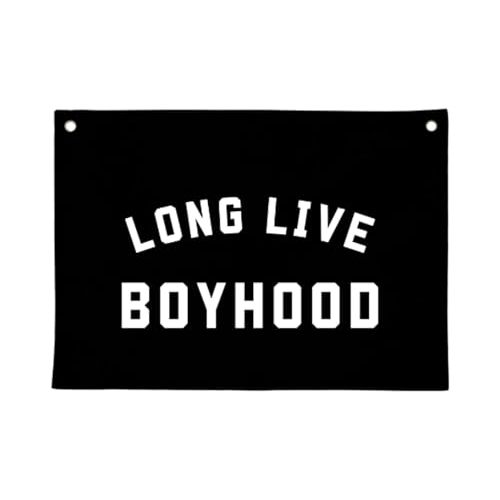 Long Live Boyhood Polyester Banner, Kids Flag, Kids Room Decor, Playroom Decor, Photo Backdrop