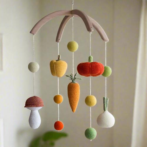 Veggies nursery mobile - Harvest vegetables baby room mobile - localy grown nursery decor, summer, autumn baby shower gift