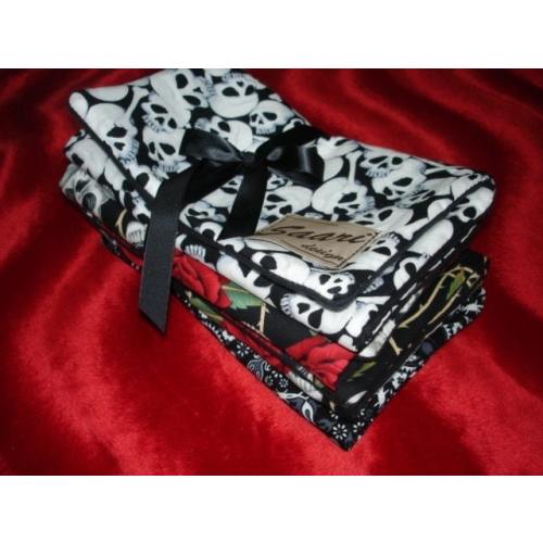 Tattoo punk rockabilly skulls boutique baby burp cloths