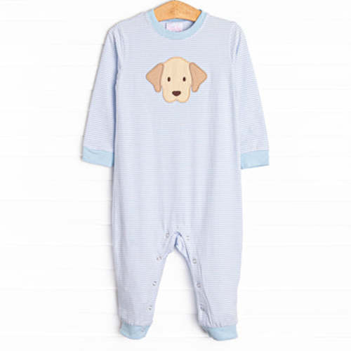 Perfect Pal Applique Romper, Blue Stripe – Stitchy Fish