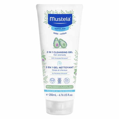 Mustela, 2 in 1 Cleansing Gel, 200 ml, Hair and Body, Normal Skin