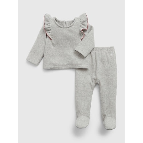 Baby First Favorites Outfit Set in light heather gray, size: 6-9 M