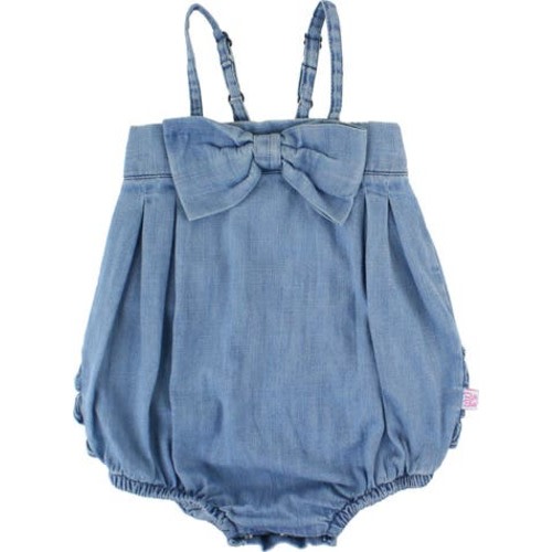 Denim Bubble Romper, 3-6M