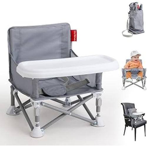 Portable 3-in-1 Baby Booster Seat – Cozy Floor Seat, Feeding Seat with Tray, Toddler Booster – Compact, Foldable, Safe with Child Safety Belt Carry Bag – Perfect for Travel & Family Time