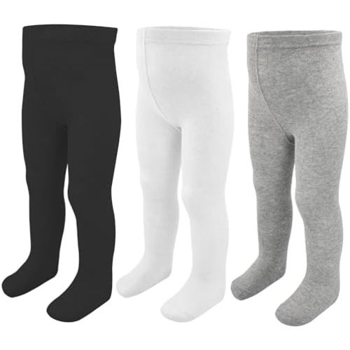 Baby Girls Tights Leggings 3 Pack Cotton Seamless Thick 0-24 Month Newborn Infant Toddler Stocking Pants
