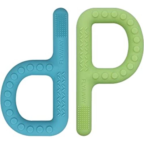 Sensory Chew Toys for Kids Boys Girls, Silicone Teething Tubes 2 Pack for Baby and Autistic Children Biting Fidgeting, P Shape Teething Sticks BPA Free