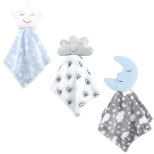 Hudson Baby Infant Boys Animal Face Security Blanket, Star Moon, One Size