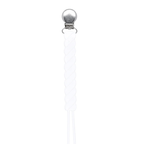 White All Silicone Modern Pacifier Clip Designed in the USA – Three Little Tots
