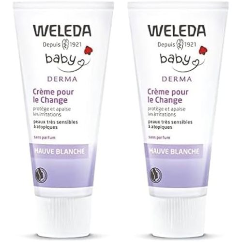Weleda Baby White Mallow Diaper Care Cream, 1.7 Fluid Ounce, Fragrance Free Plant Rich Protection with White Mallow, Pansy, Sesame and Coconut Oils (Pack of 2)