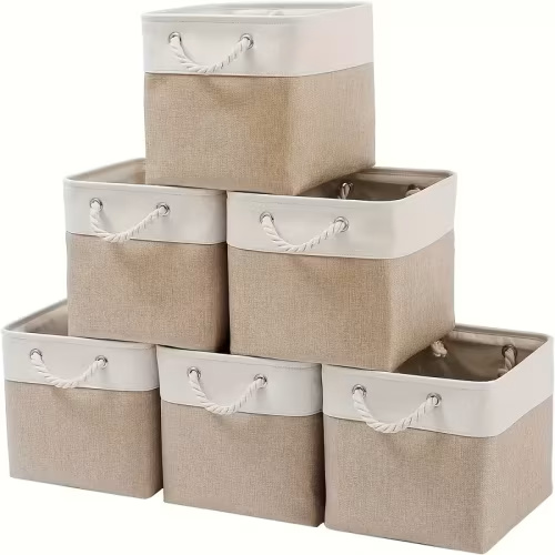 6 pack foldable fabric storage bins 11x11x11 inch large cube - Temu