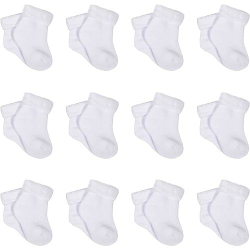 Gerber Baby 12-pair Sock Bundle - 0-3 Months - White