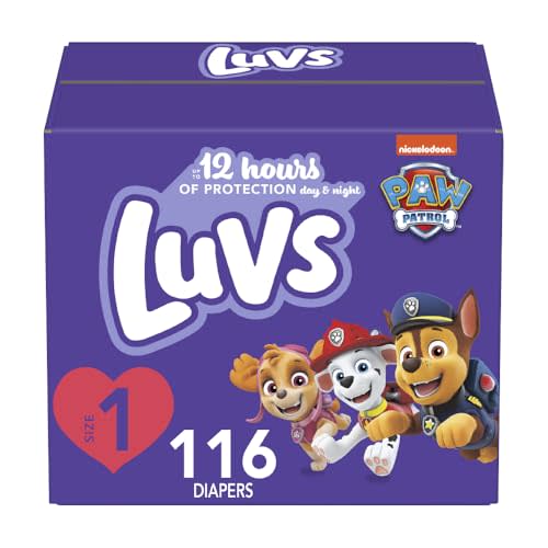 Luvs Size 1 Baby Diapers, Platinum Protection Bluey Diapers for Day & Night, Size 1, 116 Count (Packaging May Vary)