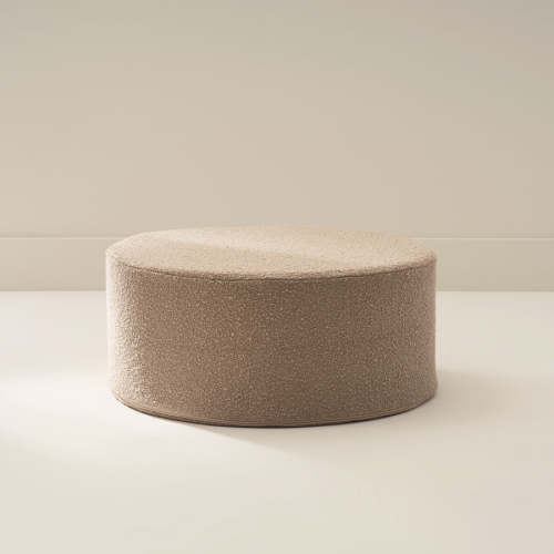 Truffle Light Brown Plush Ottoman | Boucle | House of Noa
