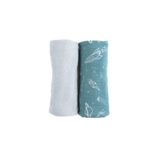 Red Rovr Organic Cotton Muslin Swaddle Blanket - 2pk, Color: Star Gaze