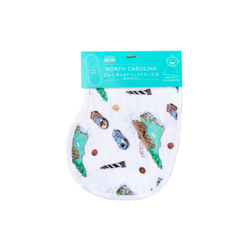 Baby Burp Cloth & Bib Combo: North Carolina Baby