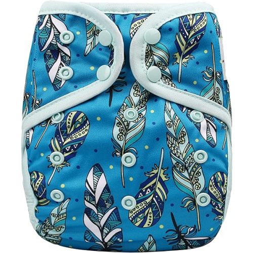 OsoCozy One Size Reusable Cloth Diaper Covers - Adjustable Snap Fit & Double Leg Gussets. Fits Babies from 8-35 Pounds.