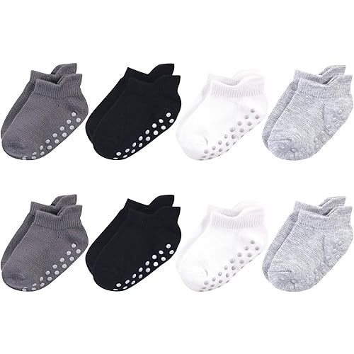 Touched by Nature Baby Girls' Organic Cotton Socks with Non-Skid Gripper for Fall Resistance