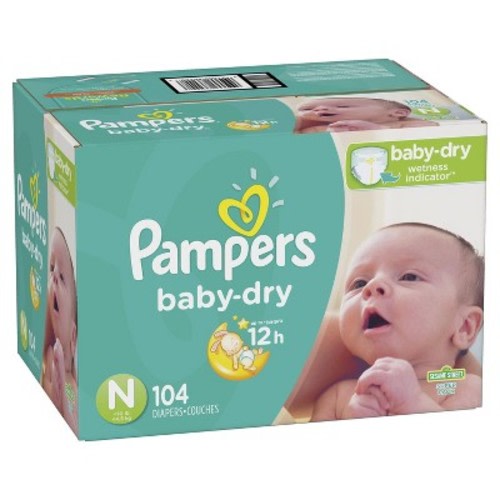 Pampers Baby Dry Diapers Super Pack - (Select Size), Size: Newborn Size  (104 Count)