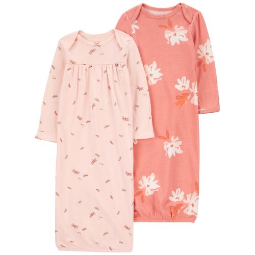 Baby 2-Pack Sleeper Gowns - Style,Pink