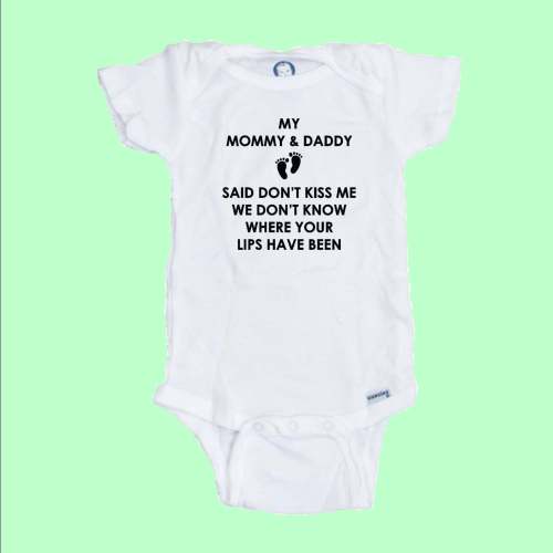 DON'T KISS ME ... Keeps people from kissing your baby! Baby Onesie 100% Cotton Free Shipping