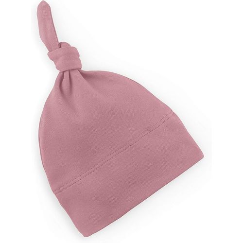 Colored Organics - Newborn Hat - Organic Cotton Baby Hat - Top Knot Newborn Cap - 0-3 Months - Dusty Rose