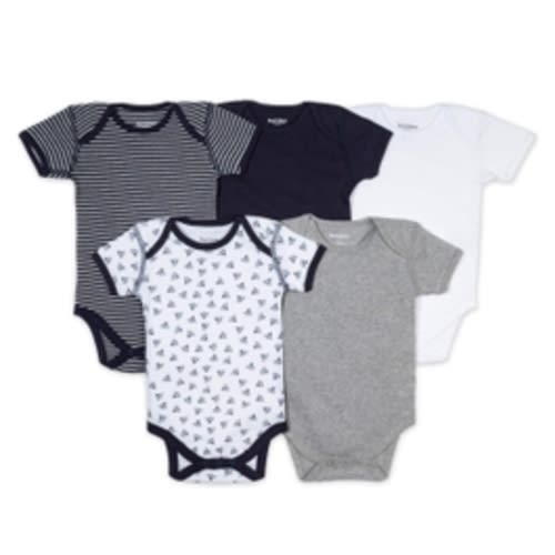 Organic Short Sleeve Baby Bodysuits Set of 5