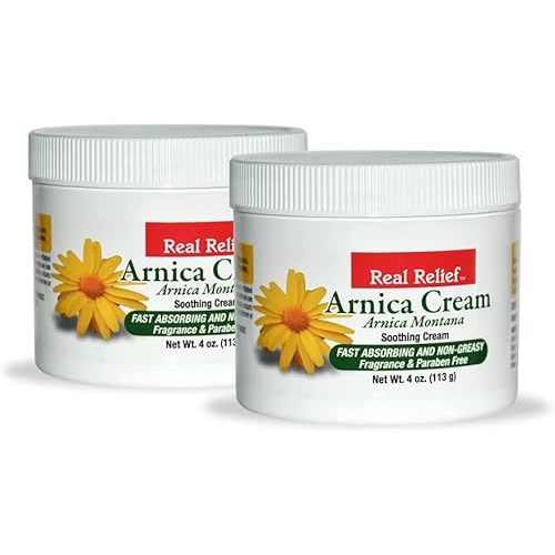 Arnica Cream Natural, Non-Greasy, Unscented Soothing Cream for Pain Relief, 4 oz (Pack of 2)