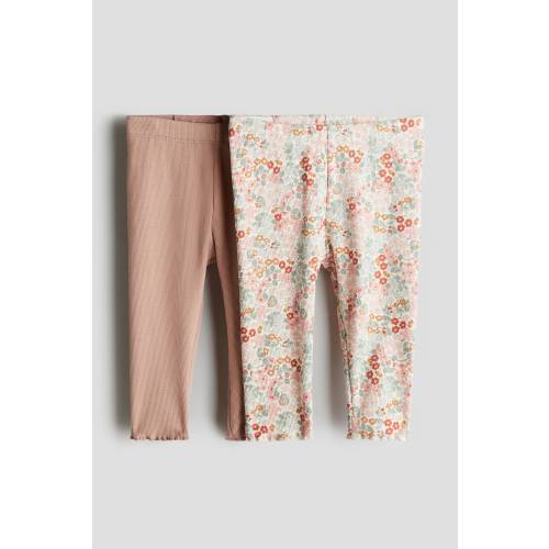 2-PACK RIBBED COTTON LEGGINGS