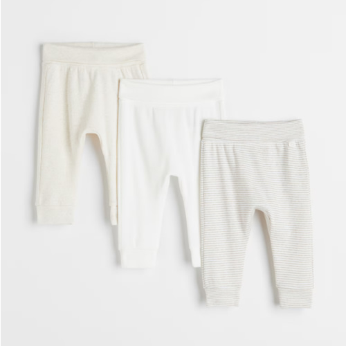 3-PACK FOLDOVER-WAIST TROUSERS