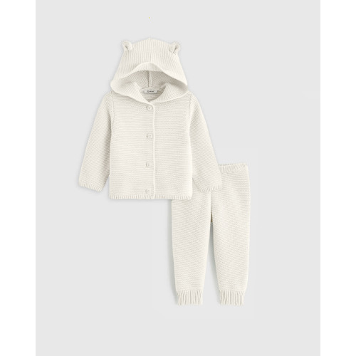 100% Organic Cotton Sweater Set in Ivory