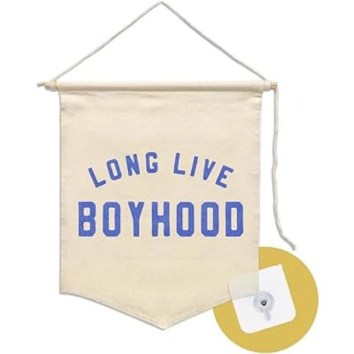 Long Live Boyhood Hand Printed Cotton Pennant
