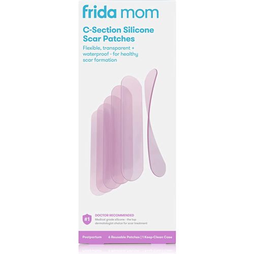 Frida Mom C-Section Silicone Scar Patches Reusable Medical Grade Treatment Great for Keloid Scars 6 8" Long with Case and Pouch Included
