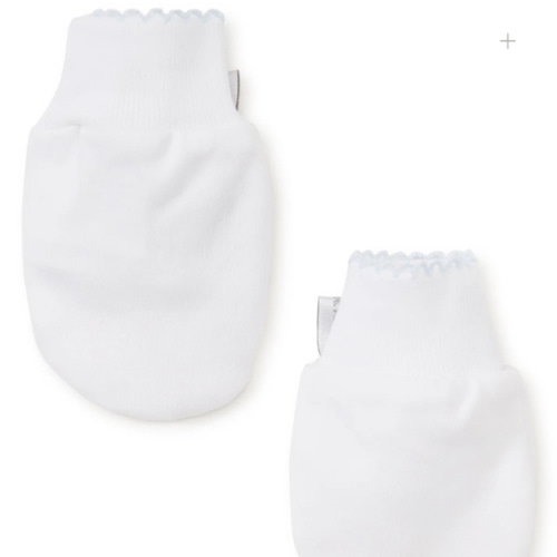 White/Blue Kissy Basics Mittens