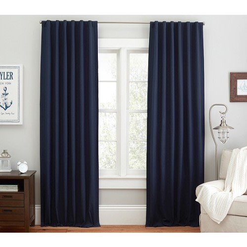 Quincy Cotton Canvas Kids Blackout Curtain | Pottery Barn Kids