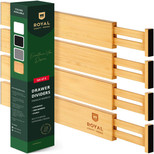 Royal Craft Wood 2.68" H x 2.56" W x 22" D Multi-Purpose Drawer Organizer & Reviews | Wayfair