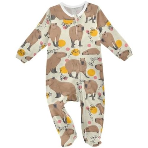 Dogs Funny Pets Baby One-Piece Footies Long Sleeve Rompers Pajamas Zip Front Pjs for Boys Girls kids 3M