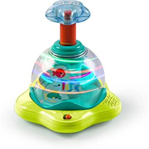 Bright Starts Press & Glow Spinner Cause and Effect Musical Baby Toy, Age 6 Months+