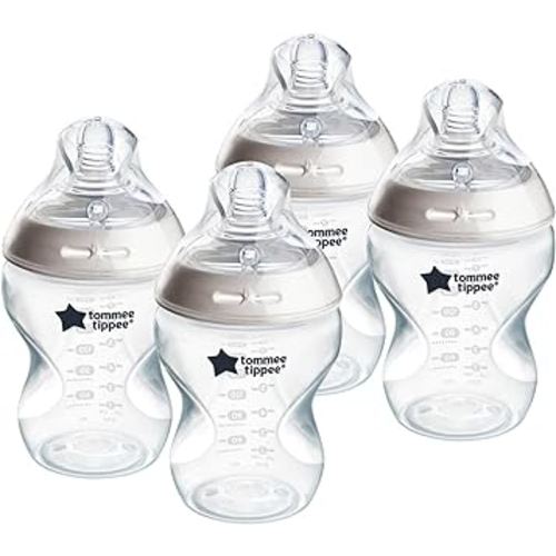 Tommee Tippee Natural Start Anti-Colic BPA Free Baby Bottles, 9oz, Slow-Flow Breast-Like Nipple for a Natural Latch, Designed for Seamless Transitions Between Bottle and Breast, Pack of 4