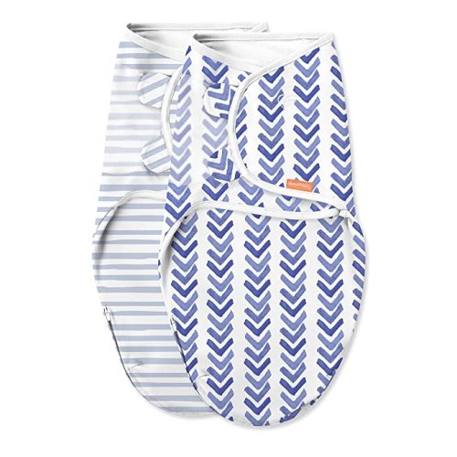 SwaddleMe Luxe Easy Change Swaddle – Size Small/Medium, 0-3 Months, 2-Pack (Water Color Indigo) - Watercolor Indigo - Pack of 2