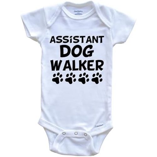 Really Awesome Shirts Assistant Dog Walker FunnyOne Piece Baby Bodysuit